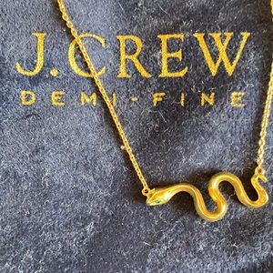J Crew Demi Fine Sterling Silver Gold Plated Snake Serpent Necklace